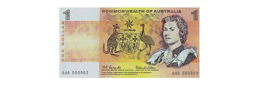 лице на австралийска банкнота от един долар